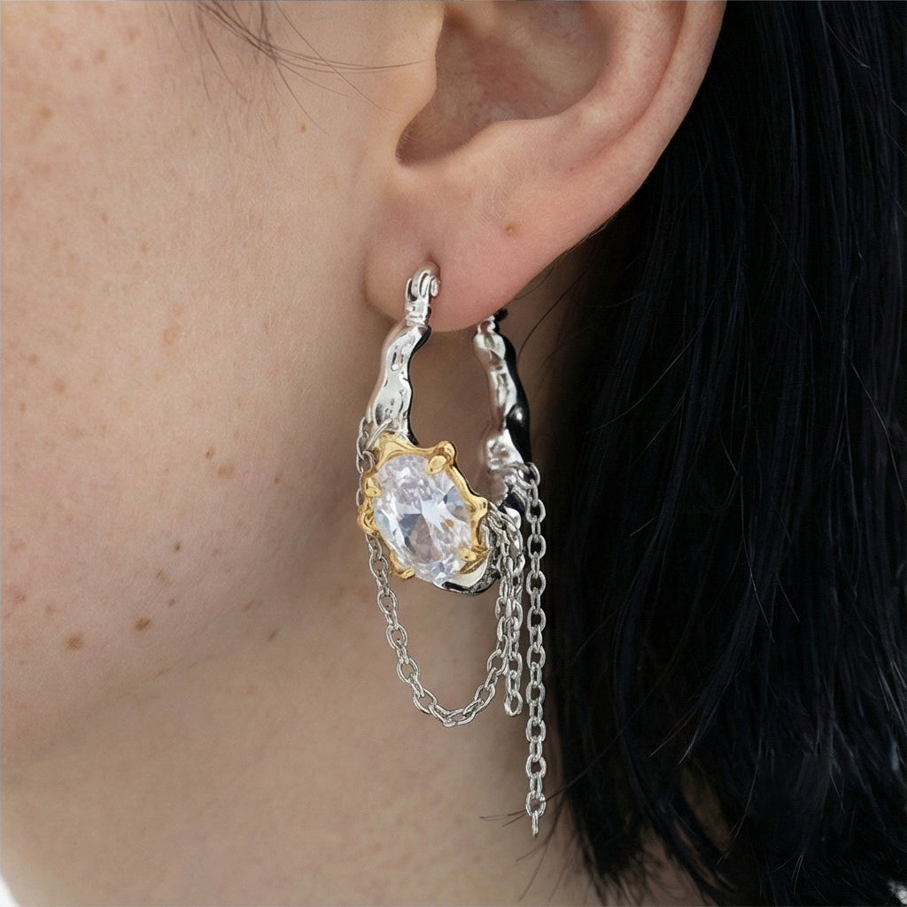 SWEEKU - Melting Chain Earrings