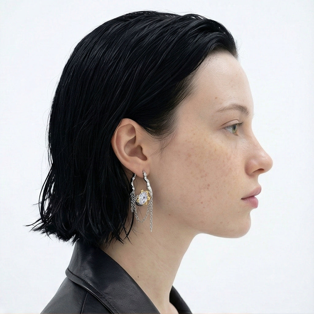 SWEEKU - Melting Chain Earrings