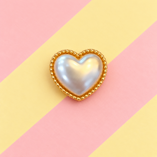 Button Cover - Mini Pearl Heart