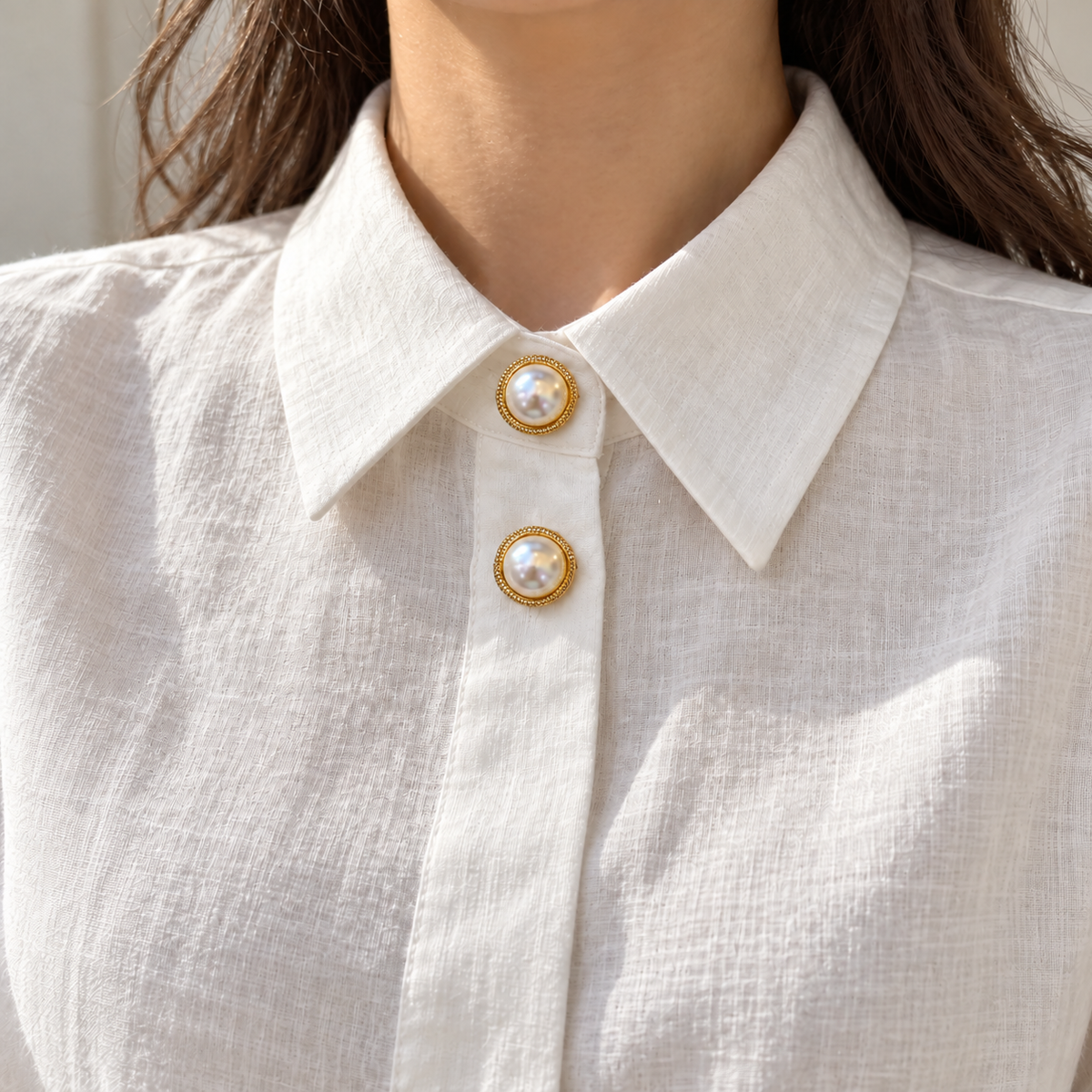 Button Cover - Pearl Halo