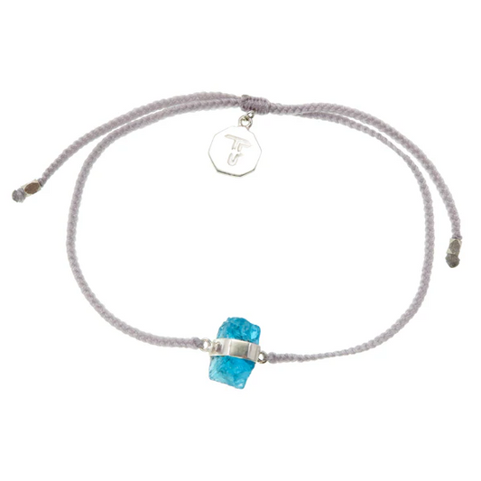 Tiger Frame - Apetite, Crystal Bracelet, Pastel Grey Cord, Silver