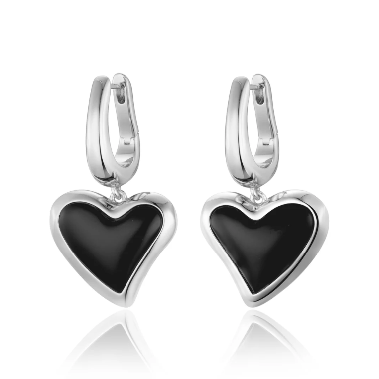 F + H Studios, WHITNEY HEART CHARM EARRINGS