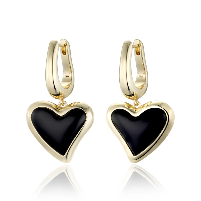 F + H Studios, WHITNEY HEART CHARM EARRINGS