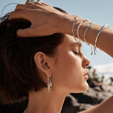 Tiger Frame - ROUGH GEM CHAIN BRACELET - DIAMOND QUARTZ