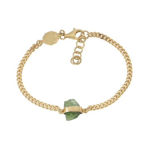 Tiger Frame - ROUGH GEM CHAIN BRACELET - PERIDOT