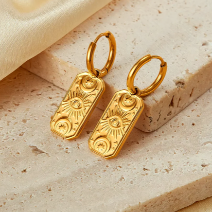 Tegan Rae - EYE OF LIGHT HOOP EARRINGS 18K GOLD