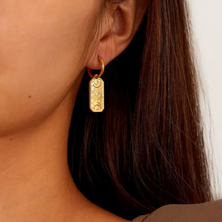 Tegan Rae - EYE OF LIGHT HOOP EARRINGS 18K GOLD