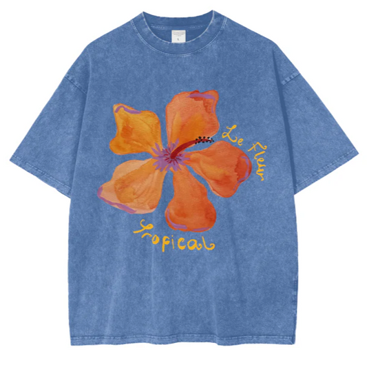 MAKU THE LABEL - Le Fleur Tropical - Acid Wash Oversize T-Shirt