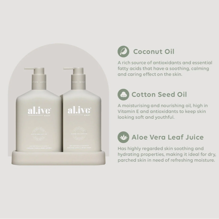 AL.IVE BODY - Wash & Lotion Duo - Sea Cotton & Coconut