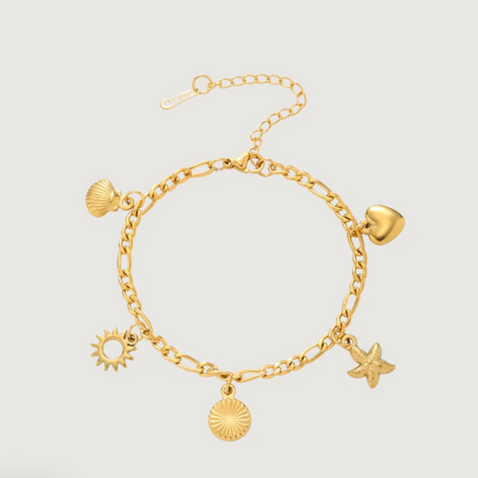 Tegan Rae - SUMMER CHARM BRACELET 18K GOLD PVD PLATED