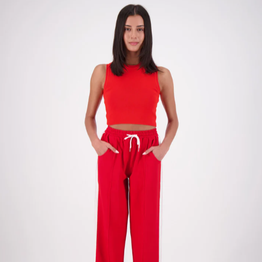 Jasmine Alexa - Barcelona Cropped Crew Neck Knit Tank Red