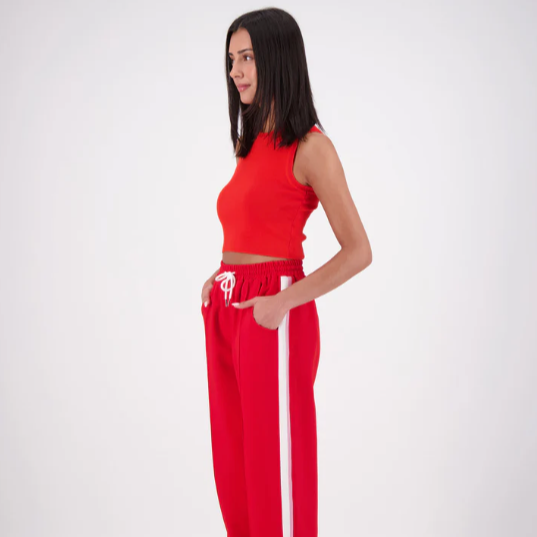 Jasmine Alexa - Barcelona Cropped Crew Neck Knit Tank Red
