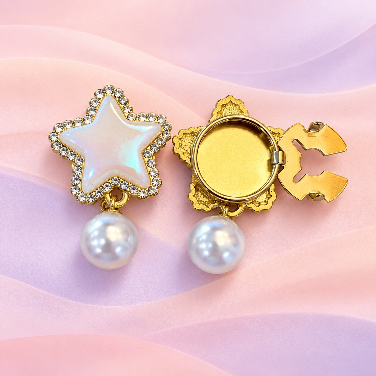 Button Cover - Starlight Pearl Drop