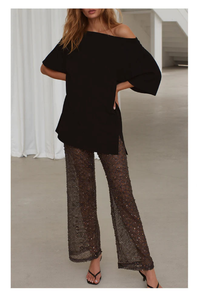 BY FRANKIE - Sequin Mesh Pants
