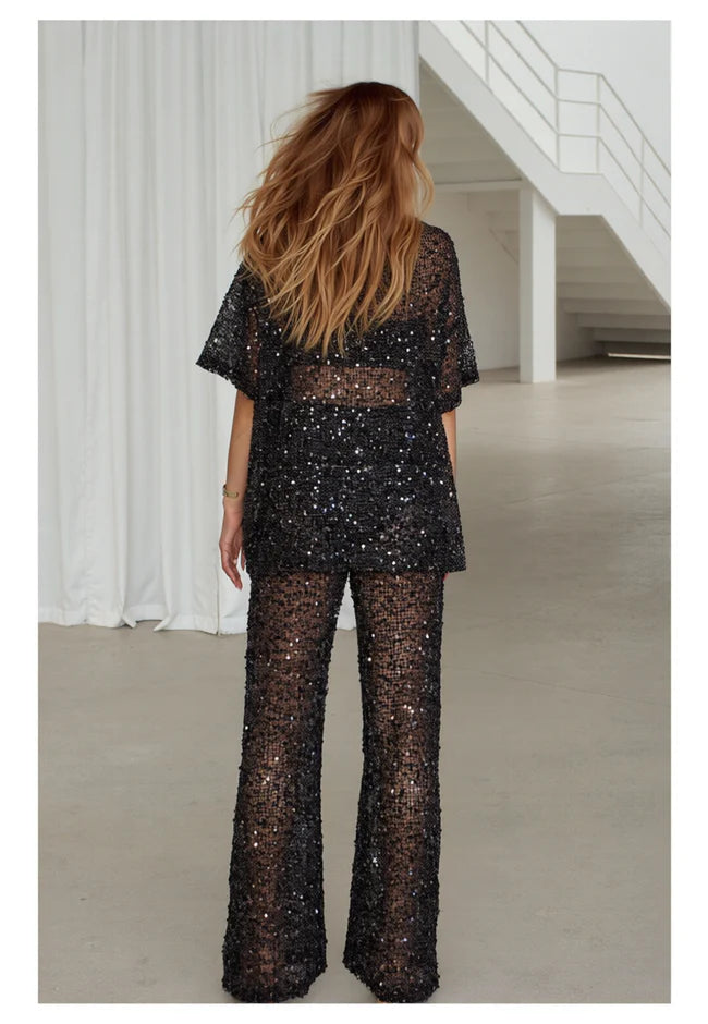 BY FRANKIE - Sequin Mesh Pants