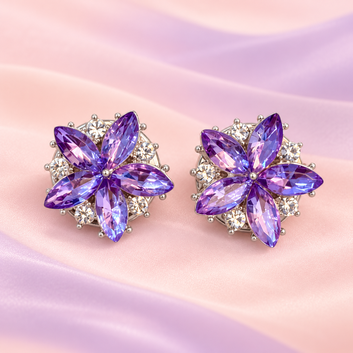 Button Cover - Violet Bloom