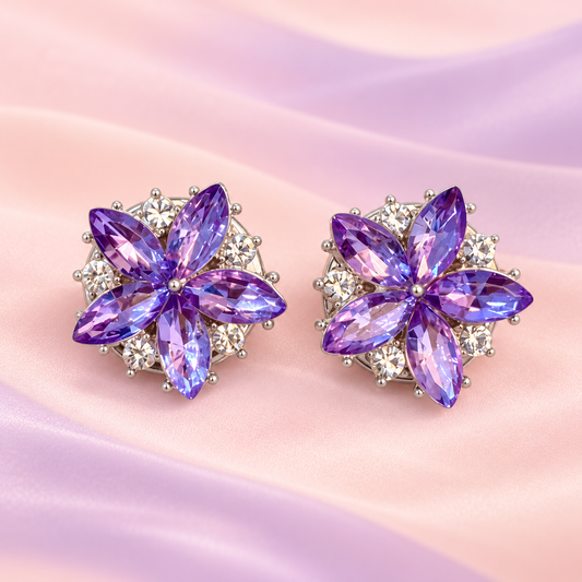 Button Cover - Violet Bloom