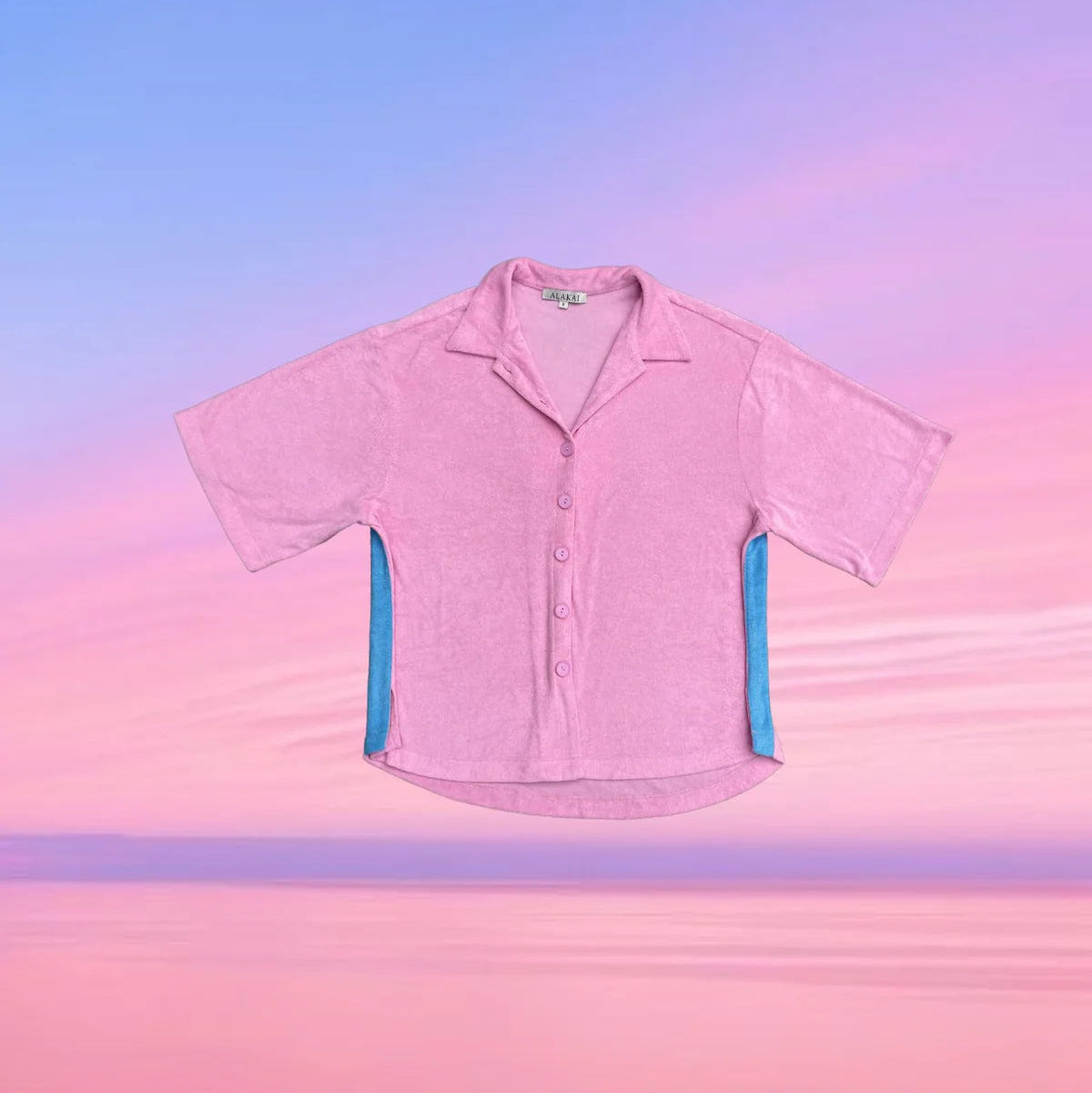 ALAKAI -  PRE ORDER - LADIES LUCKY DAY TERRY SHIRT - PINK