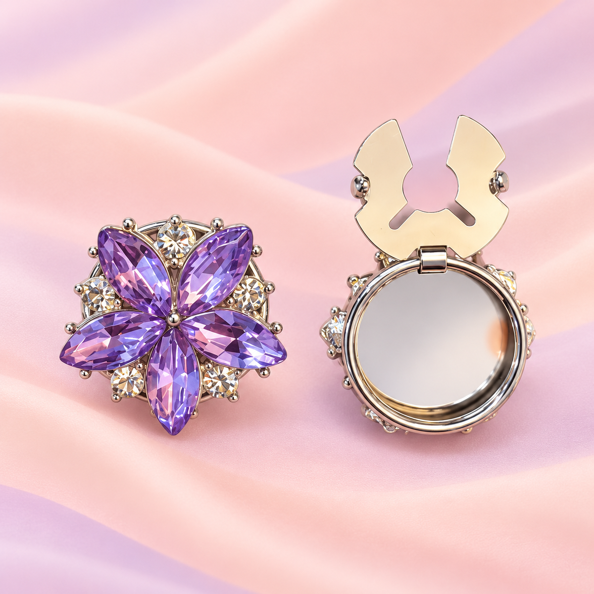 Button Cover - Violet Bloom
