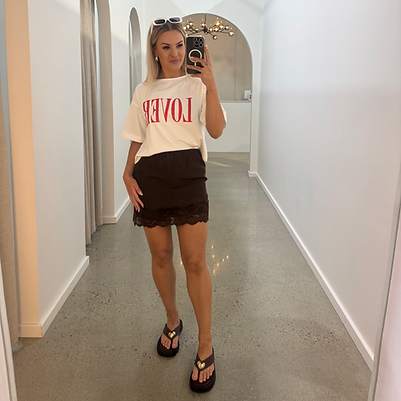 By Frankie - Chocolate Lace Skirt