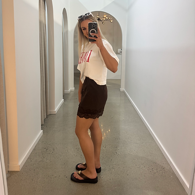 By Frankie - Chocolate Lace Skirt