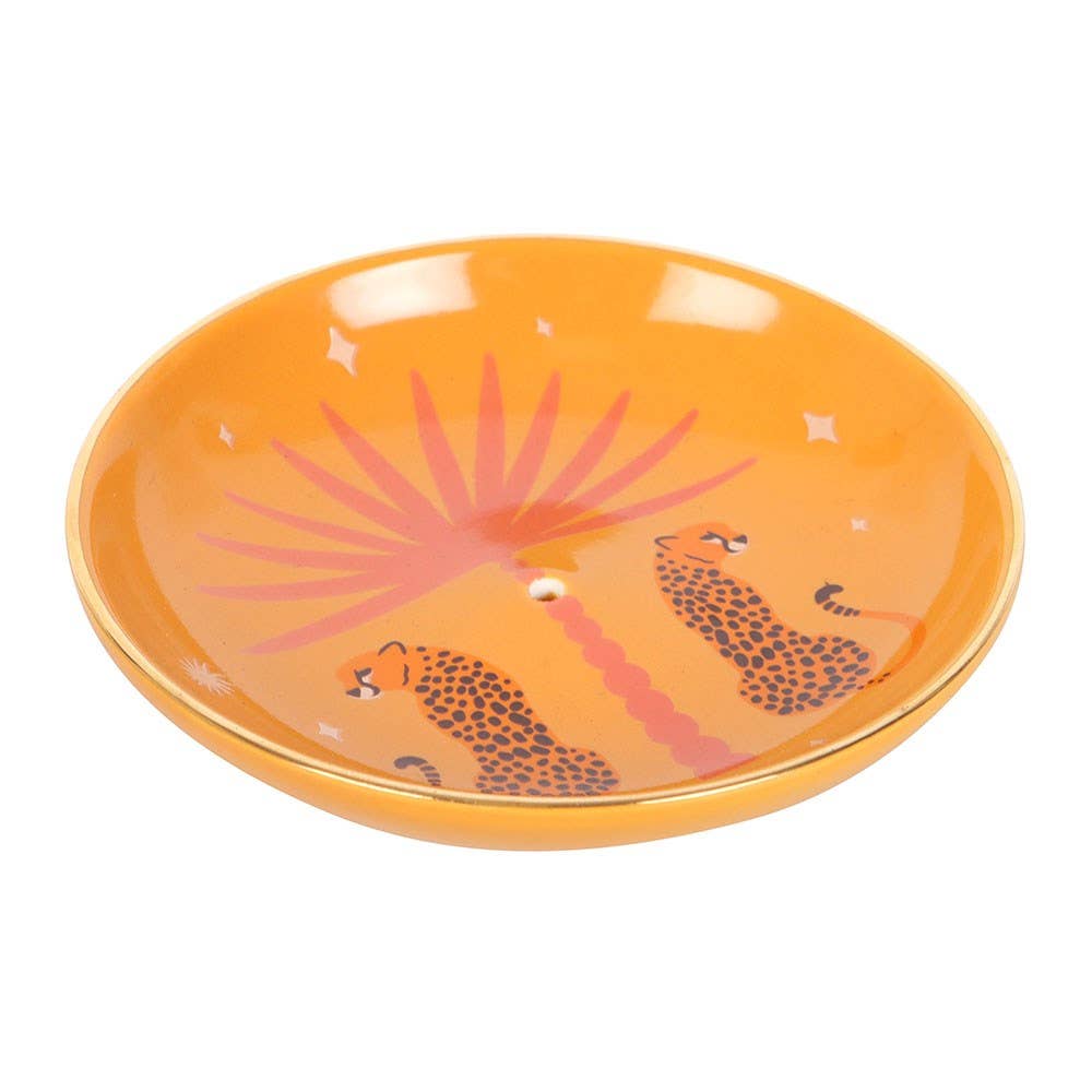 WONDER IMPORTS AUSTRALIA - Leopard Palm Ceramic Incense Holder 9.3cm