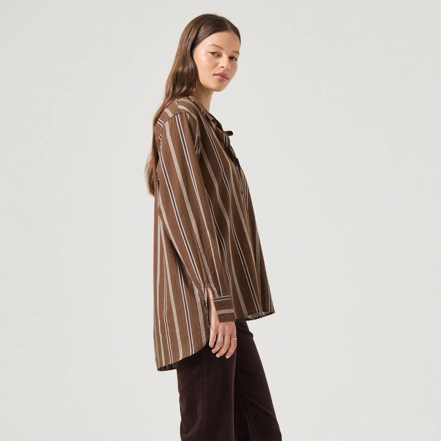 ROLLA'S Brownstone Shirt - Cocoa Stripe
