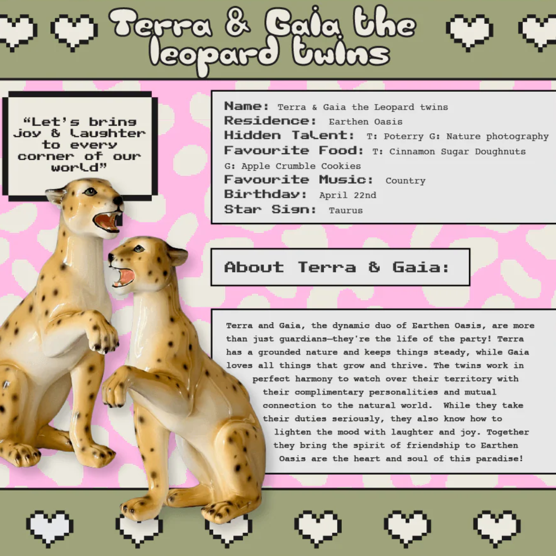 Jungle Cat Club - Terra + Gaia Leopard Twins